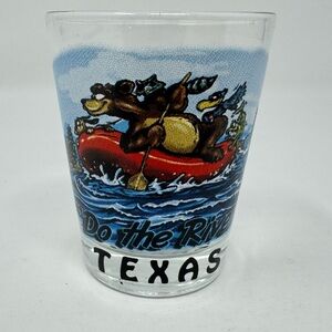 Texas State River Raft Bear Souvenir Shot Glass